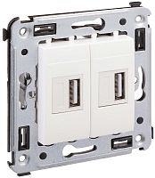 Розетка USB тип А+А без рамки DKC Avanti 2-м. 2100мА белое облако картинка